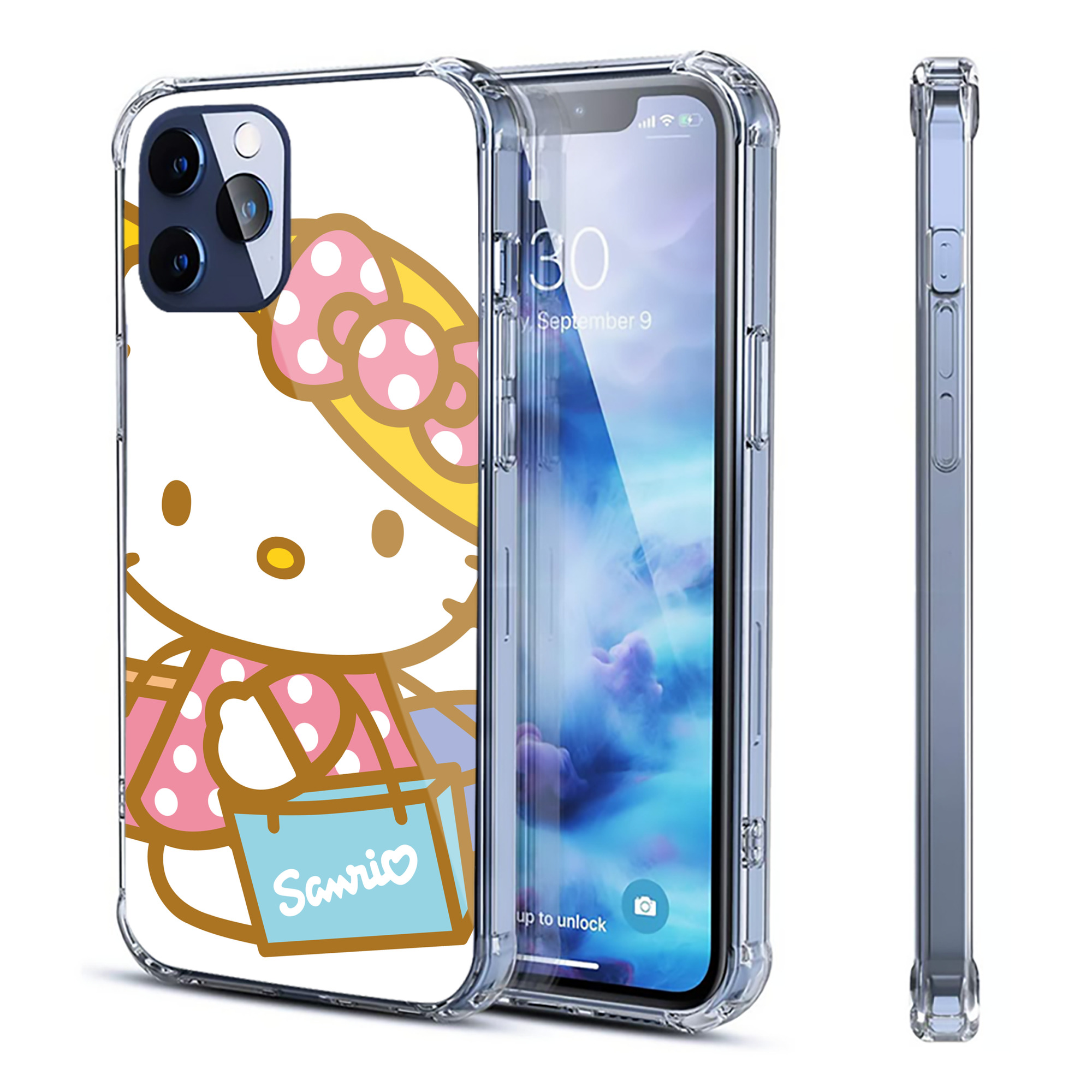 （画像用） Hello Kitty ハローキティ 【iPhone 12シリーズ対応】透明スマホケース（クリアソフトケース）